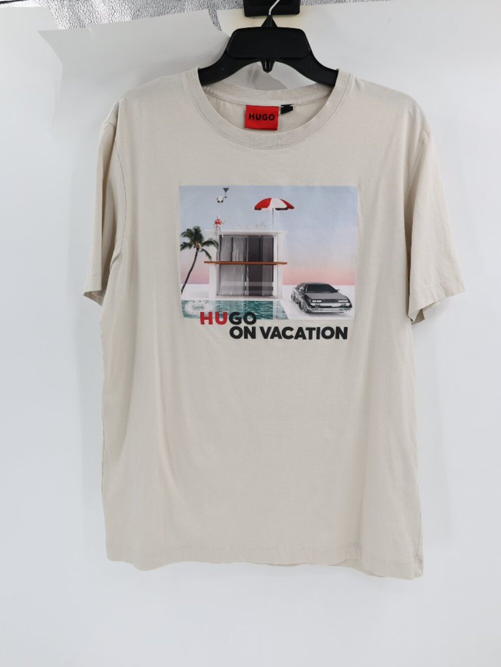 Hugo Boss Shirt Men's Large Red Label Dunshine Hugo On Vacation Short Sleeve tee